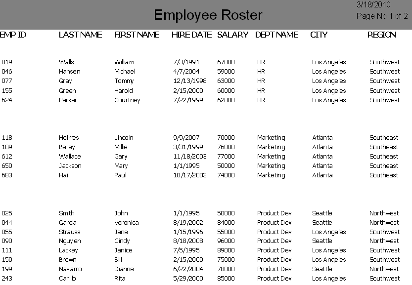 This image shows the report at the current stage of the design.