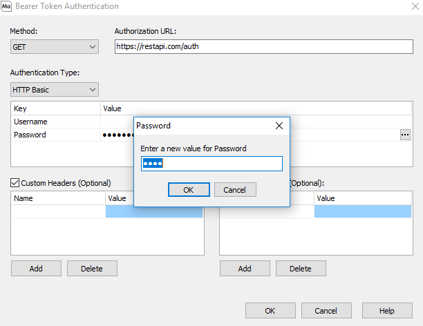 Password Authentication with Bearer Token