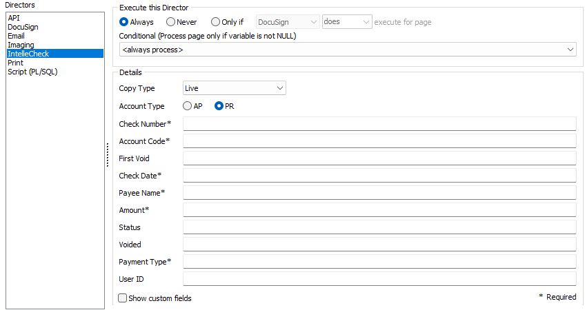 The IntelleCheckDirector. Here, check data is configured and integrated into an IntelleCheck database. 