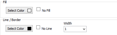 Colors and Lines screen in the Object Properties for a rectangle.