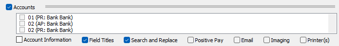 This image shows the accounts checkbox and the individual accounts to export.