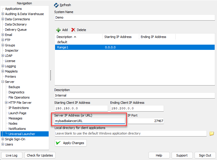 Load Balancer Configuration