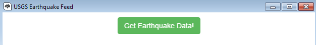 USGS Earthquake Feed dialog.  Button Get Earthquake Data.