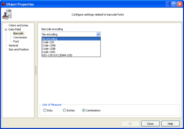 Code 128 barcode encoding