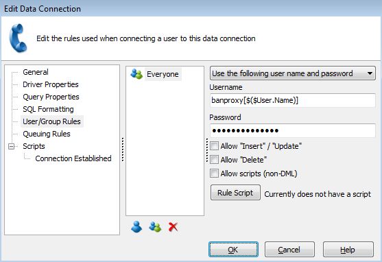 Configuring Data Connections to Use a Proxy Account